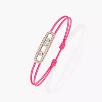 [Luxe Jewelry] Care(s) pink cord pavé bracelet