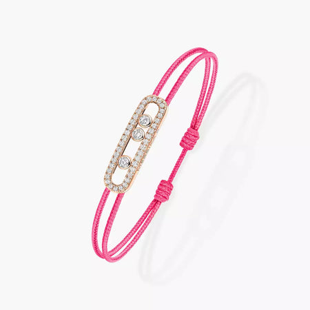 [Luxe Jewelry] Care(s) pink cord pavé bracelet