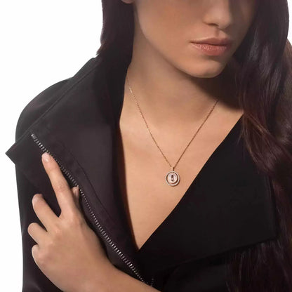 [Luxe Jewelry]Lucky Move Diamond Necklace in Rose Gold and White Mother-of-Pearl