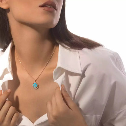 [Luxe Jewelry]Lucky Move Diamond Necklace in Rose Gold and White Mother-of-Pearl