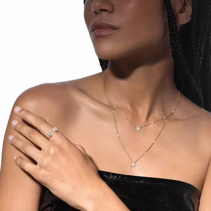 [Luxe Jewelry]Diamond Necklace My Twin 2 Rows