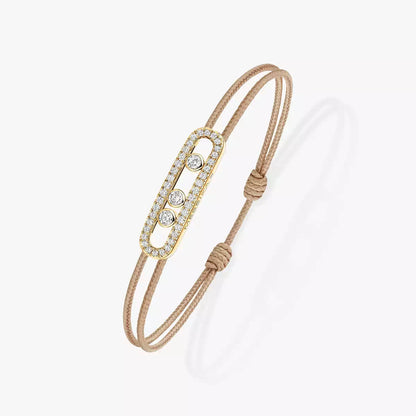 [Luxe Jewelry] Care(s) pink cord pavé bracelet
