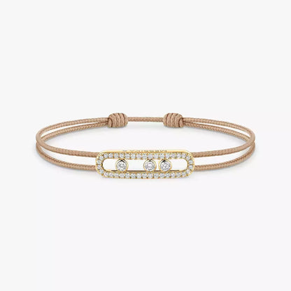 [Luxe Jewelry] Care(s) pink cord pavé bracelet