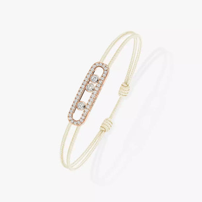 [Luxe Jewelry] Care(s) pink cord pavé bracelet