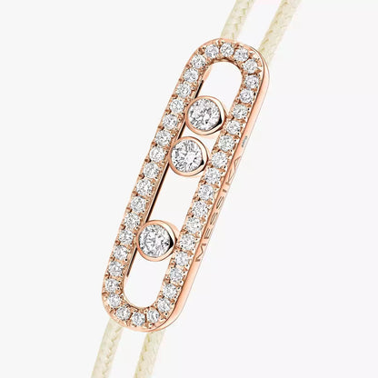 [Luxe Jewelry] Care(s) pink cord pavé bracelet