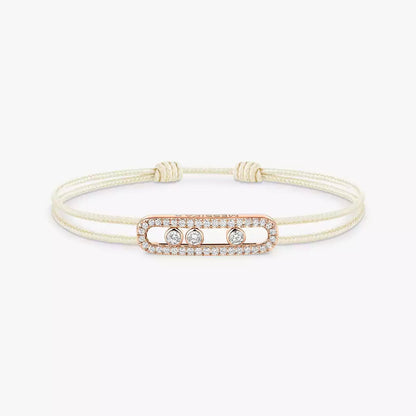 [Luxe Jewelry] Care(s) pink cord pavé bracelet