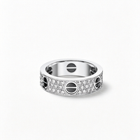 [Luxe Jewelry] LOVE RING 5.5MM DIAMONDS PAVED CERAMIC