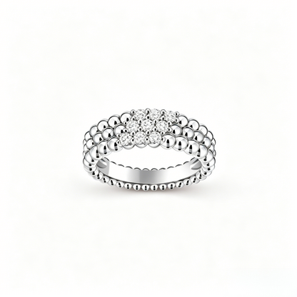[Luxe Jewelry] THREE-ROW DIAMOND RING