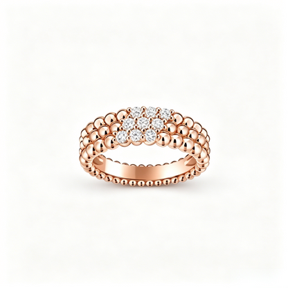 [LUXE] THREE-ROW DIAMOND RING