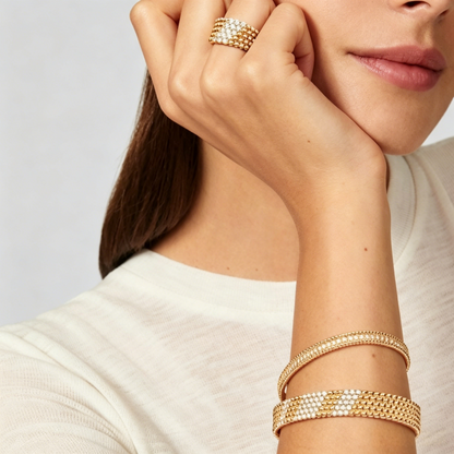 [LUXE]  FIVE-ROW DIAMOND BRACELET