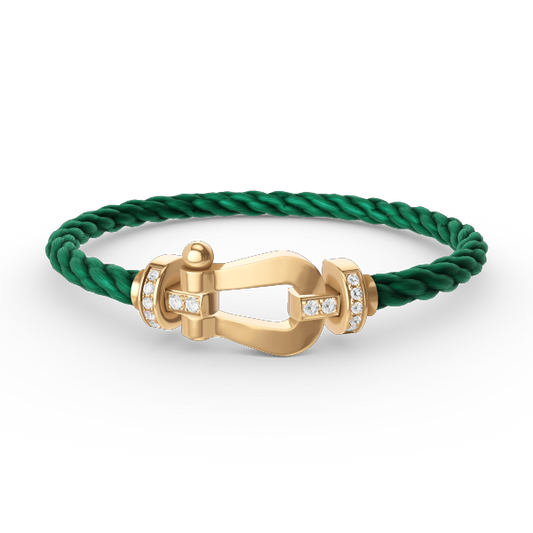 [Luxe]FORCE LARGE HORSESHOE HALF DIAMOND BRACELET GOLD