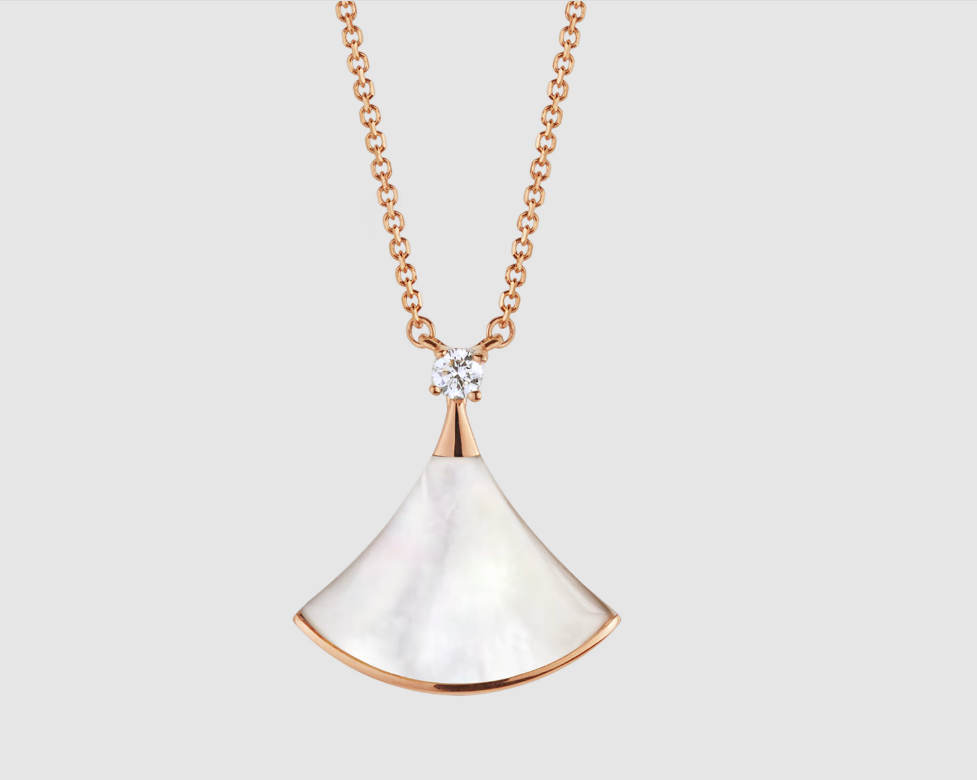 [Luxe]DREAM NECKLACE WHITE MOP PINK GOLD 1 DIAMOND