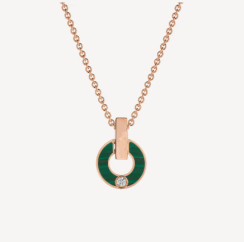 [Luxe]GARI NECKLACE PINK GOLD MALACHITE