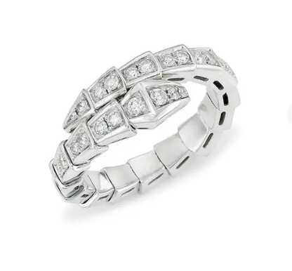 [Luxe]SERPENTI RING SILVER DIAMOND PAVED 4MM