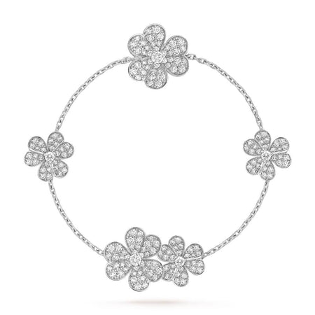 [LUXE]FRIVOLE SILBERNES 5-BLUMEN-ARMBAND
