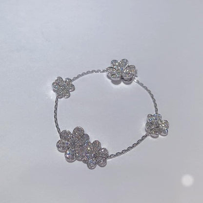 [LUXE]FRIVOLE SILBERNES 5-BLUMEN-ARMBAND