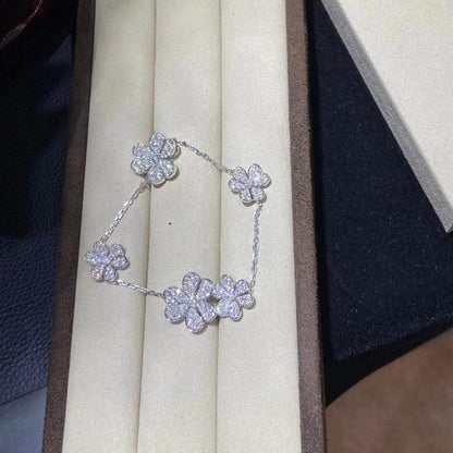 [LUXE]FRIVOLE SILBERNES 5-BLUMEN-ARMBAND