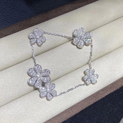 [LUXE]FRIVOLE SILBERNES 5-BLUMEN-ARMBAND