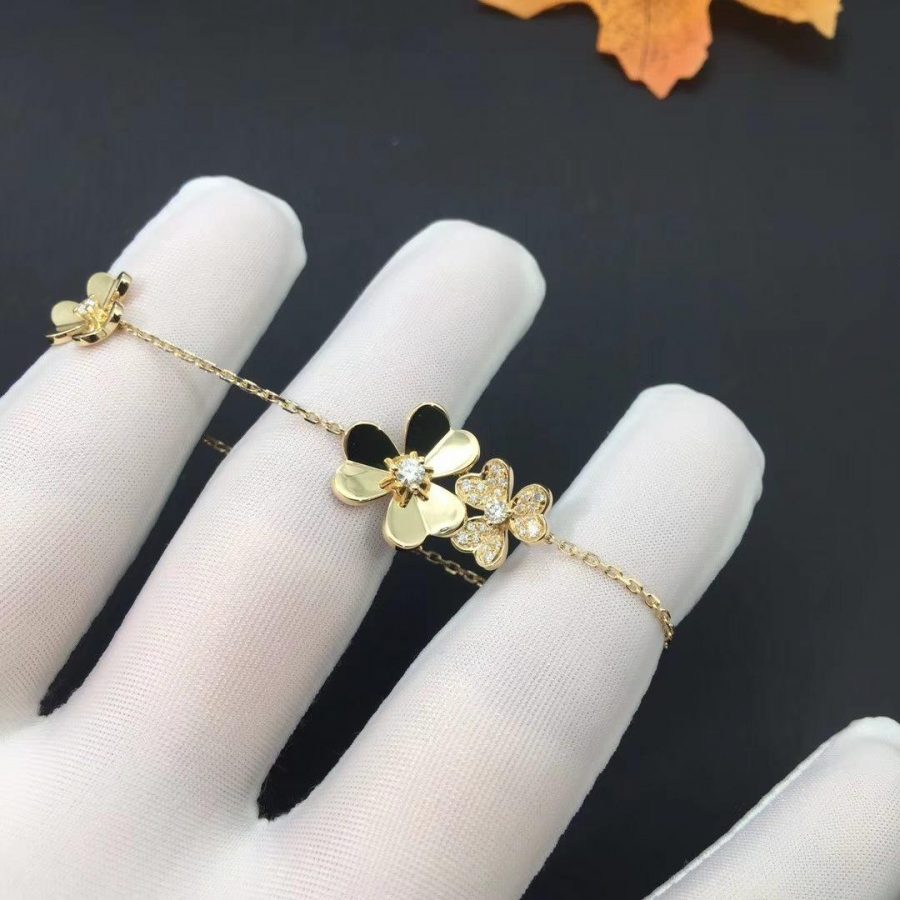 [Luxe]FRIVOLE GOLD 5 FLOWERS BRACELET