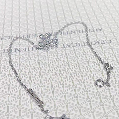 [LUXE]FRIVOLE Silbernes Blumen-Diamant-Armband 