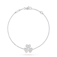 [LUXE]FRIVOLE Silbernes Blumen-Diamant-Armband 