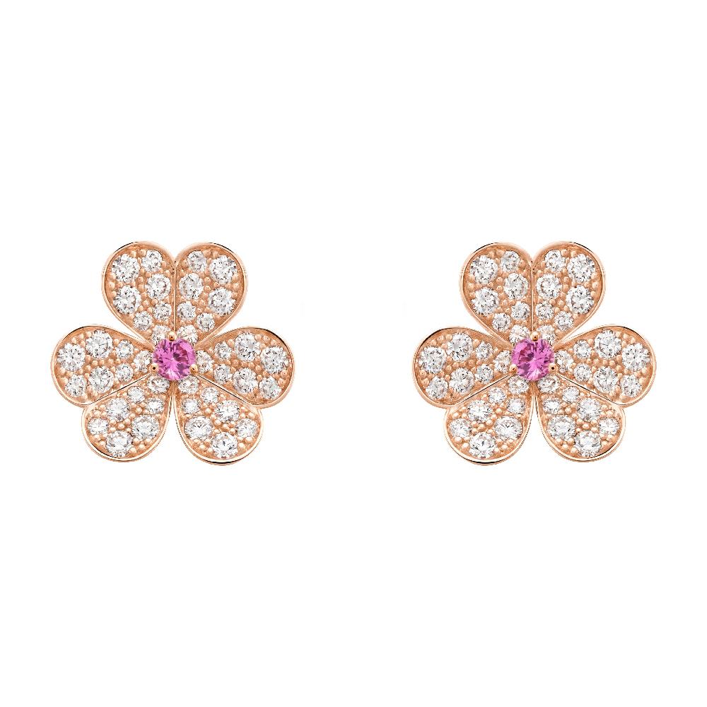 [Luxe]FRIVOLE PINK GOLD FLOWER DIAMOND EARRINGS