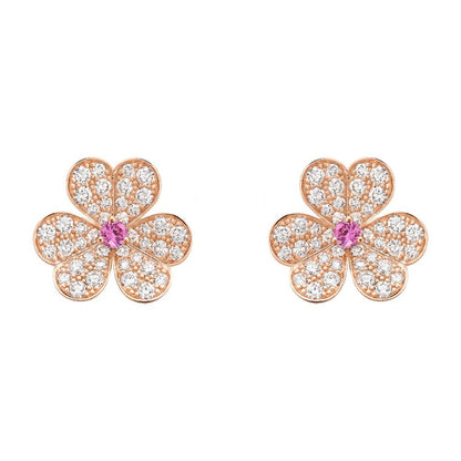 [Luxe]FRIVOLE PINK GOLD FLOWER DIAMOND EARRINGS