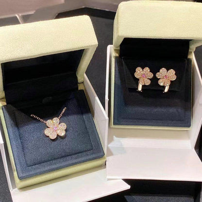 [Luxe Jewelry]FRIVOLE PINK GOLD FLOWER DIAMOND EARRINGS