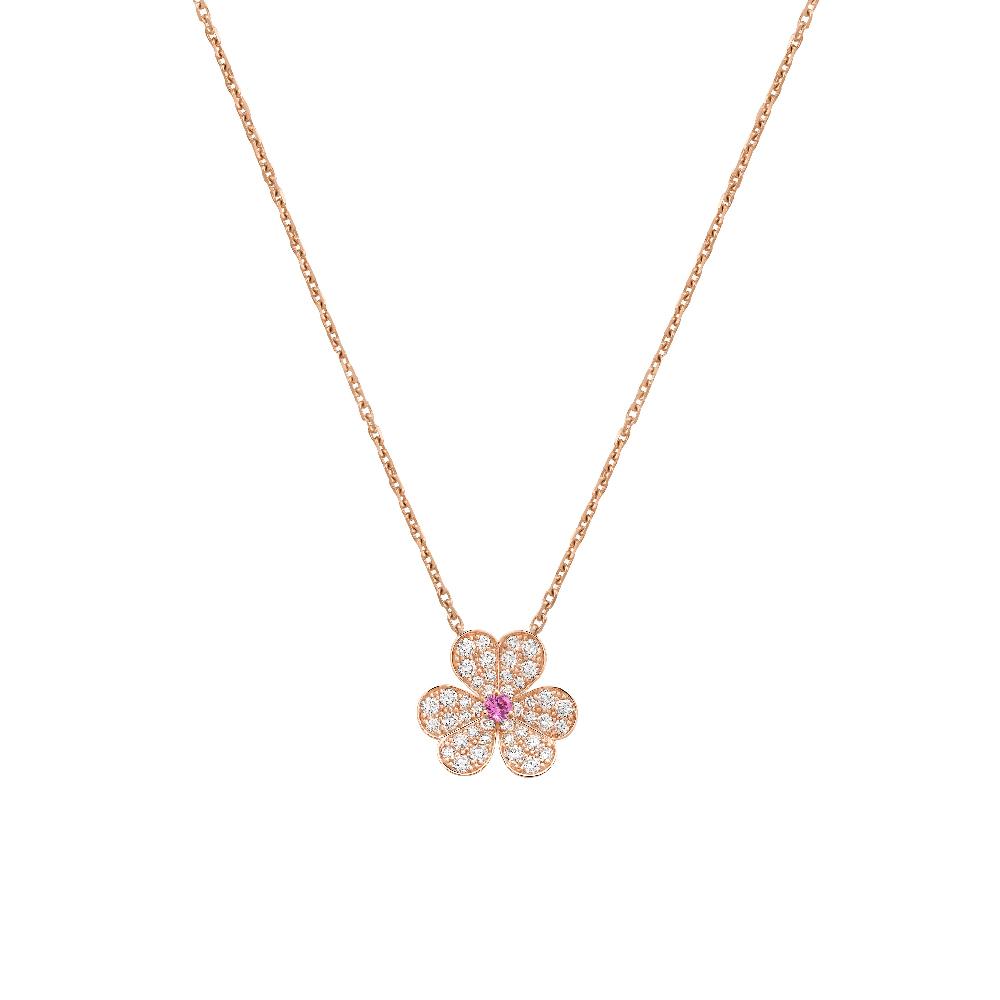 [Luxe]FRIVOLE ROSE GOLD FLOWER DIAMOND NECKLACE