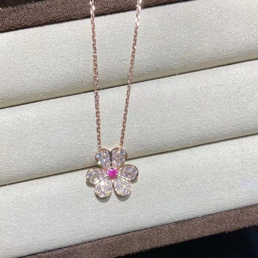 [Luxe]FRIVOLE ROSE GOLD FLOWER DIAMOND NECKLACE