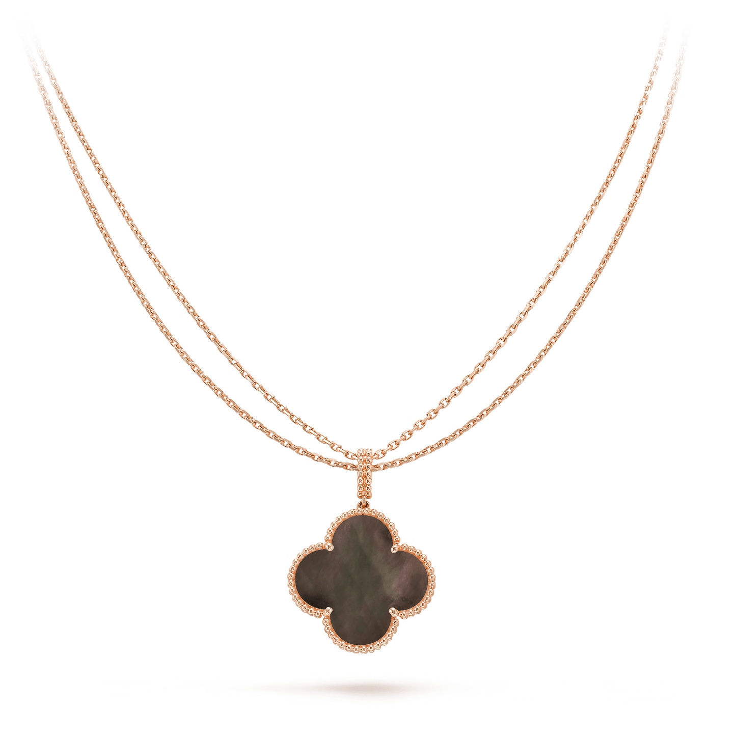 [Luxe]CLOVER 25MM GOLD DARK MOP BIG CLOVER NECKLACE