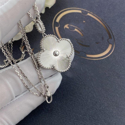 [LUXE]クローバー 25mm シルバー ビッグクローバーネックレス