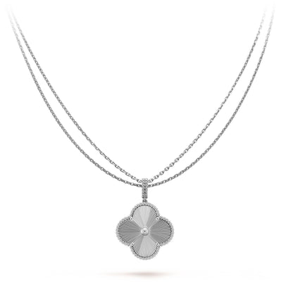 [Luxe]CLOVER 25MM SILVER BIG CLOVER NECKLACE