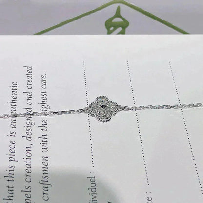 [LUXE]CLOVER EINZELNE BLUMENARMBAND SILBER