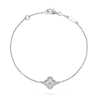[LUXE]CLOVER EINZELNE BLUMENARMBAND SILBER