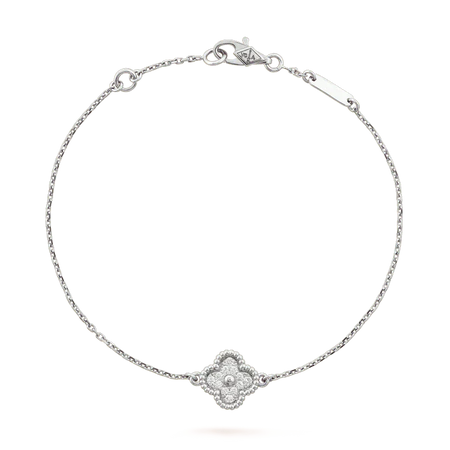 [LUXE]CLOVER EINZELNE BLUMENARMBAND SILBER