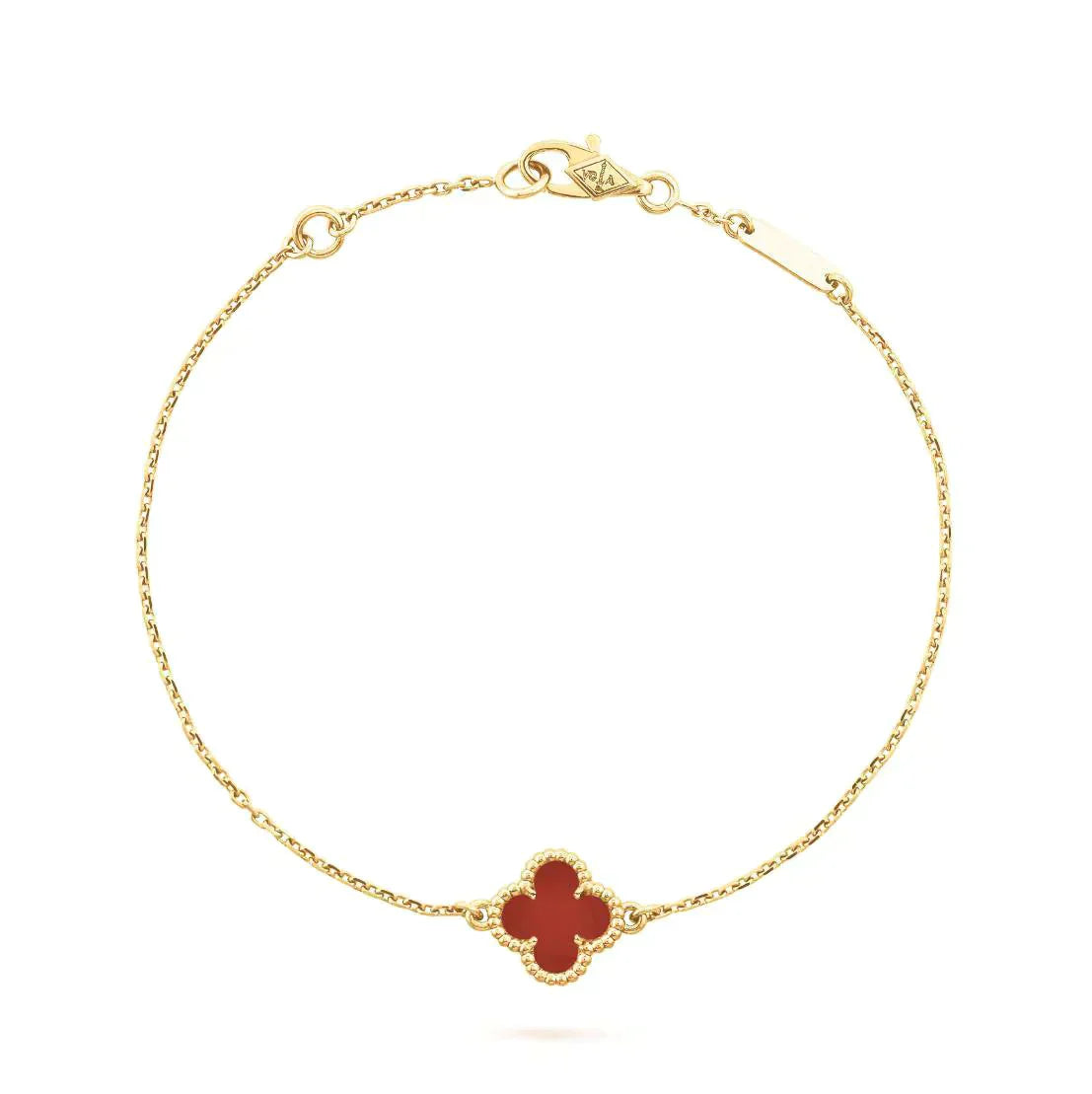 [Luxe] KLEEBLATT KARNEOL EINZELNE BLUME ARMBAND