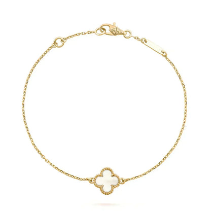 [Luxe Jewelery] Clover White Mother-of-Pearl & JUSTE Bracelet Stack Set