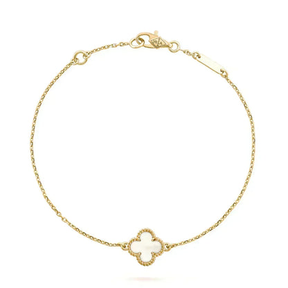 [Luxe Jewelery] Clover White Mother-of-Pearl & JUSTE Bracelet Stack Set