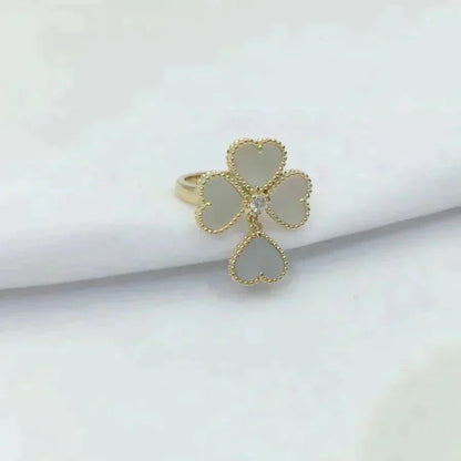 [Luxe Jewelry]SWEET CLOVER WHITE MOP RING