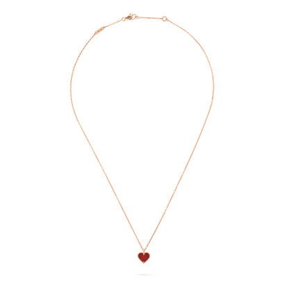 [Luxe]SWEET CLOVER CARNELIAN HEART NECKLACE