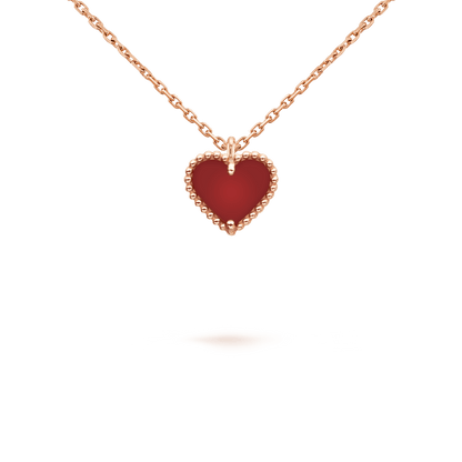 [Luxe]SWEET CLOVER CARNELIAN HEART NECKLACE