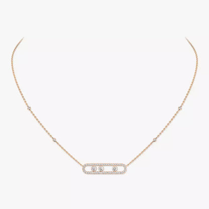 [Luxe Jewelry] Move Pave_ Rose Gold Diamond Necklace