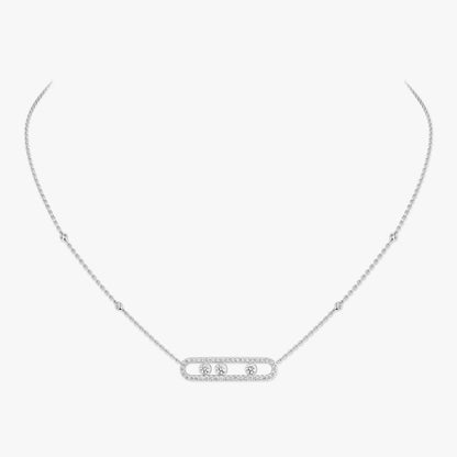 [Luxe Jewelry] Move Pave_ Rose Gold Diamond Necklace