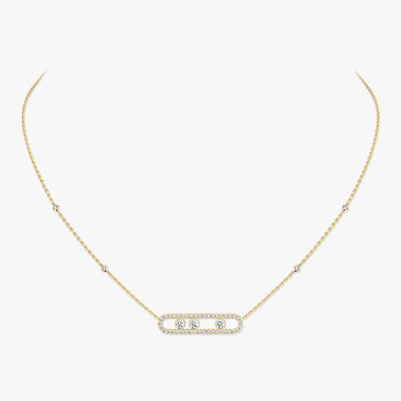 [Luxe Jewelry] Move Pave_ Rose Gold Diamond Necklace
