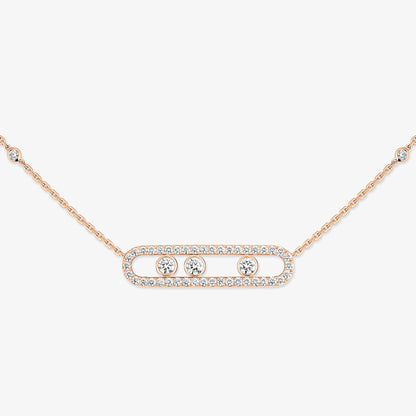 [Luxe Jewelry] Move Pave_ Rose Gold Diamond Necklace