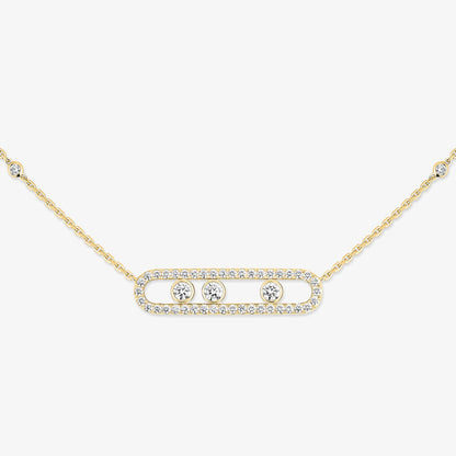 [Luxe Jewelry] Move Pave_ Rose Gold Diamond Necklace