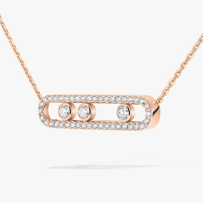 [Luxe Jewelry] Move Pave_ Rose Gold Diamond Necklace