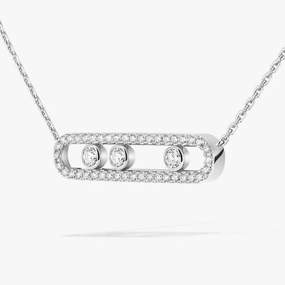 [Luxe Jewelry] Move Pave_ Rose Gold Diamond Necklace
