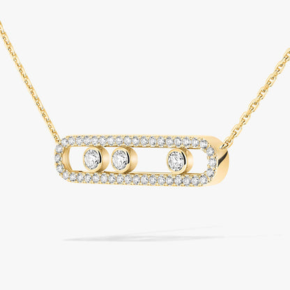 [Luxe Jewelry] Move Pave_ Rose Gold Diamond Necklace